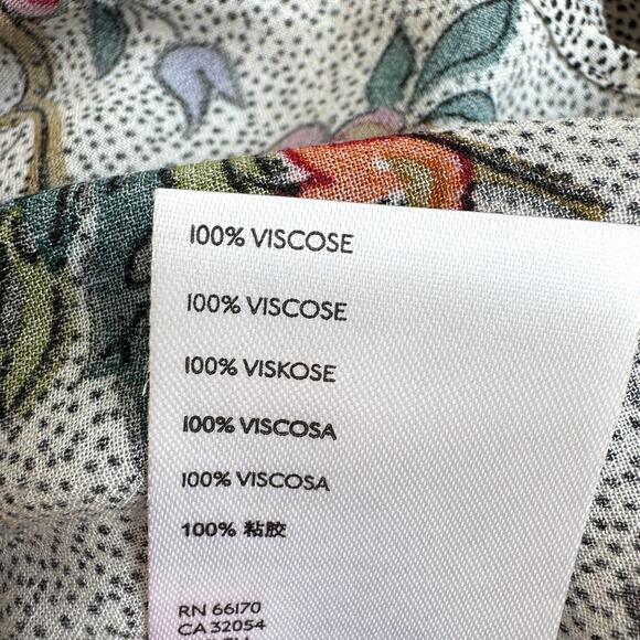 Anthro Maeve Womens Janie Peasant Blouse Top Size 12 Floral Lace Flowy Boho - Picture 8 of 9